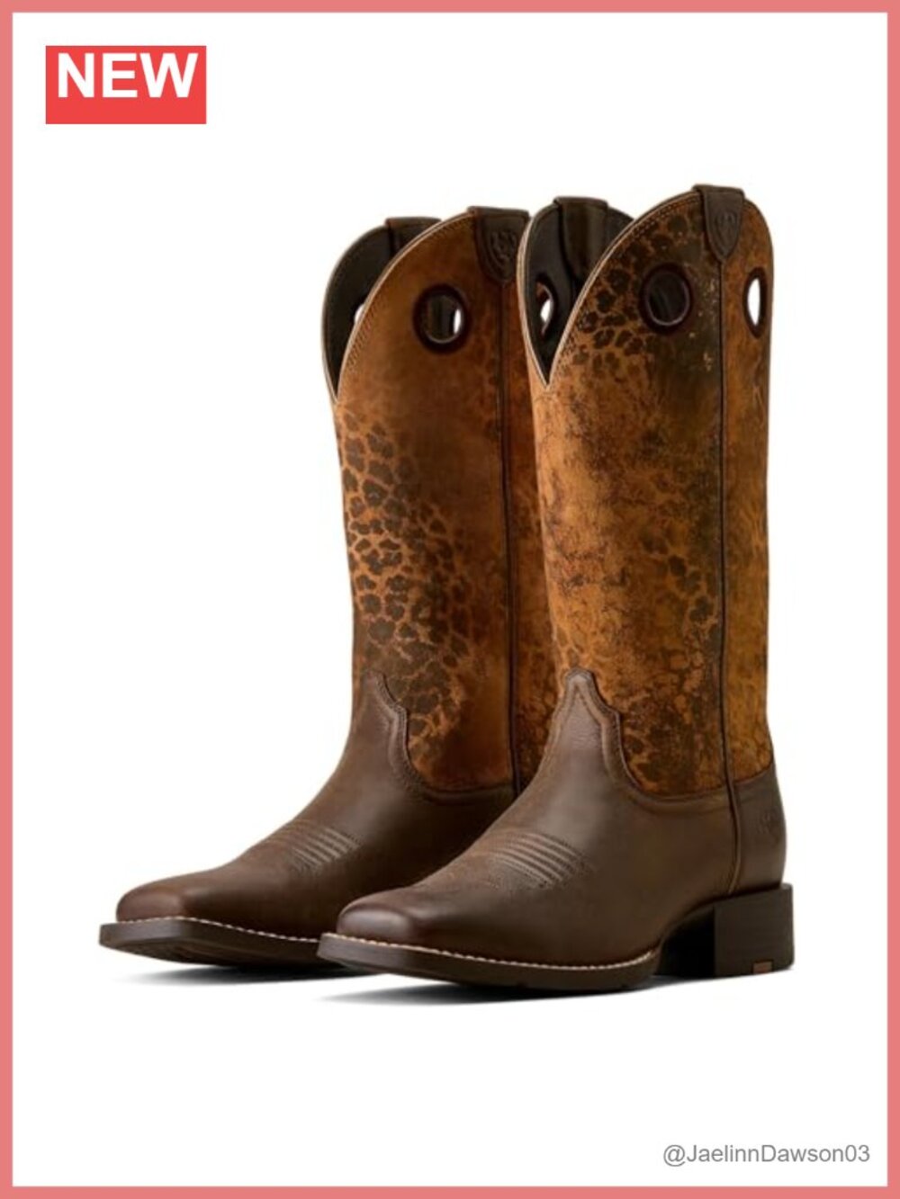 Western Boots for Women Square Toe Mid Calf Pull-On Leather